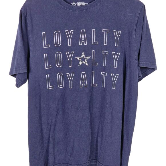 Dallas Cowboys‎ Men's Medium Navy Blue " Loyalty ' Short Sleeve T-Shirt - Picture 2 of 6